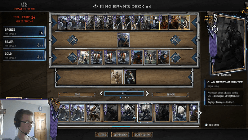 Famous streamer playing gwent